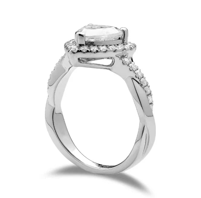 DovEggs halo engagement ring only semi-mount only(Exclusively to DovEggs Stones)