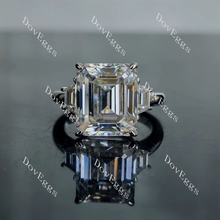 DovEggs three-stone engagement ring semi-mount only(Exclusively to DovEggs Stones)