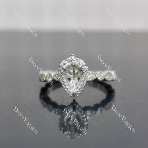 The Cristina oval art deco halo engagement ring only semi-mount only(Exclusively to DovEggs Stones)