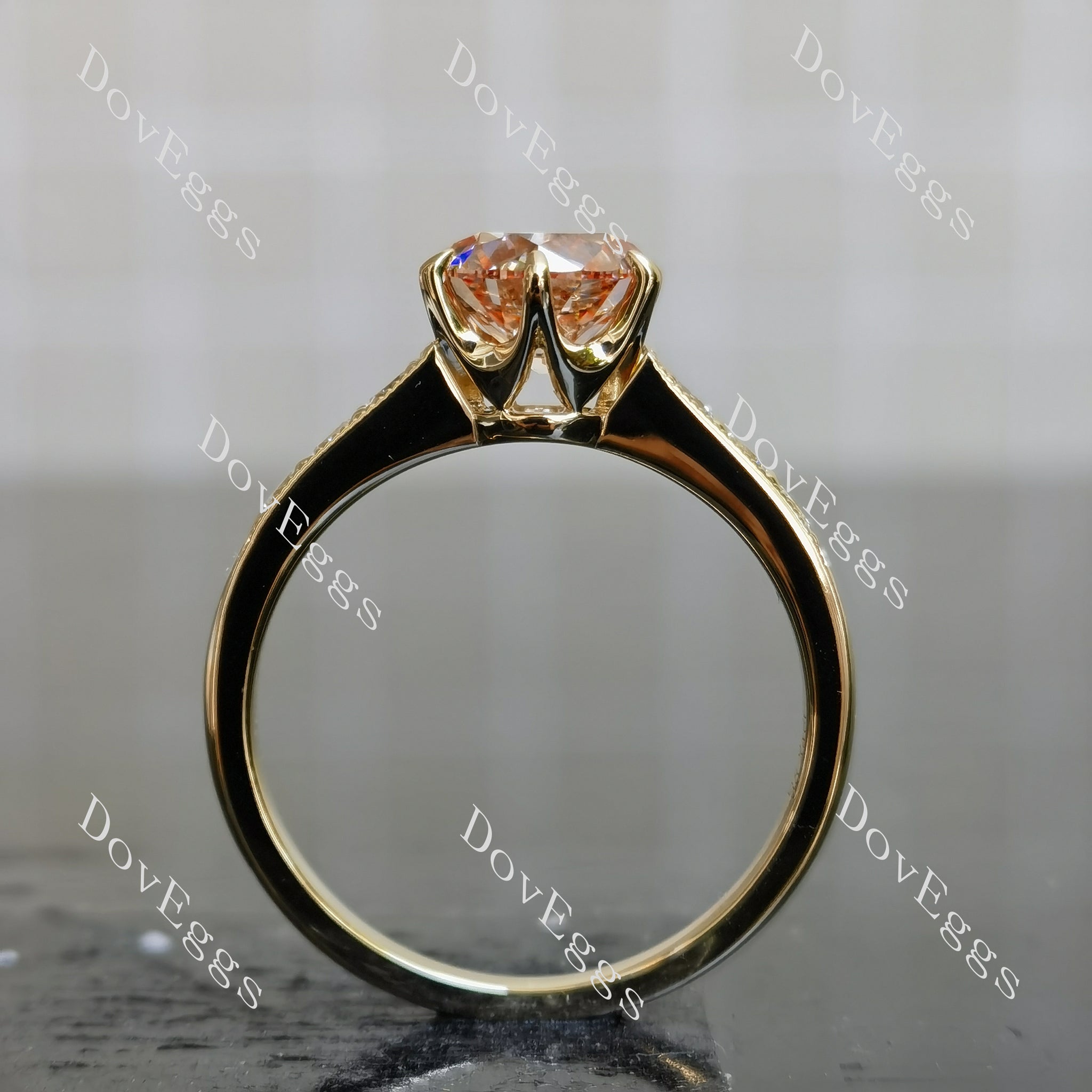 Doveggs pave art deco engagement ring only semi-mount only(Exclusively to DovEggs Stones)