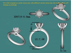 Doveggs classic 6 prongs solitaire style engagement ring semi-mount only(Exclusively to DovEggs Stones)