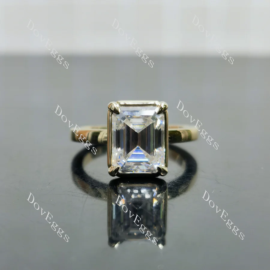 Doveggs bezel solitaire engagement ring semi-mount only(Exclusively to DovEggs Stones)