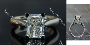 Pave Radiant Lab Grown Diamond Engagement Ring