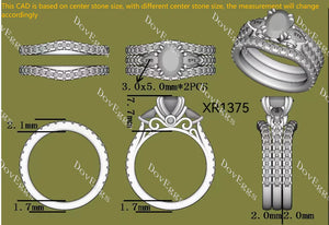 Doveggs art deco side stones engagement ring only semi-mount only(Exclusively to DovEggs Stones)