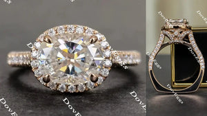 DovEggs pave halo engagement ring semi-mount only(Exclusively to DovEggs Stones)