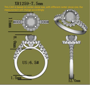 DovEggs halo engagement ring semi-mount only(Exclusively to DovEggs Stones)