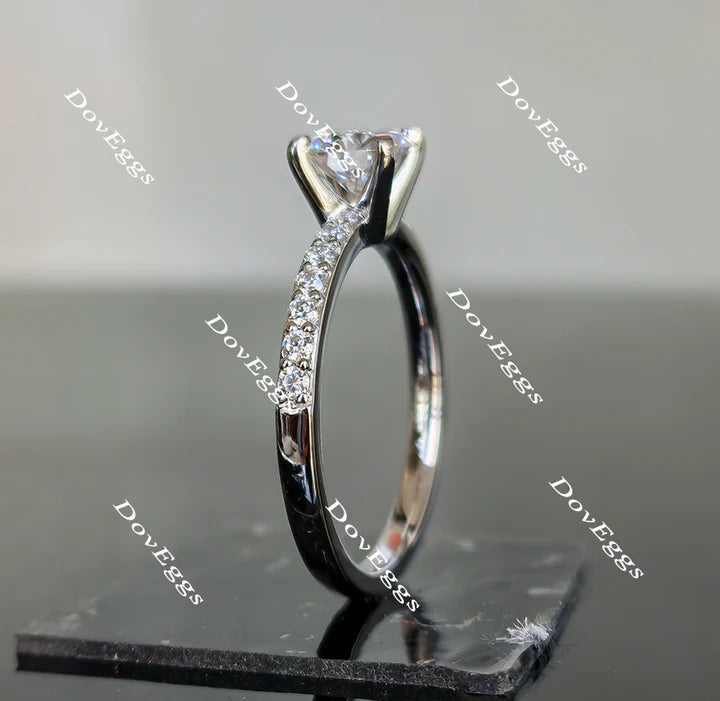 DovEggs half eternity pave engagement ring only semi-mount only(Exclusively to DovEggs Stones)