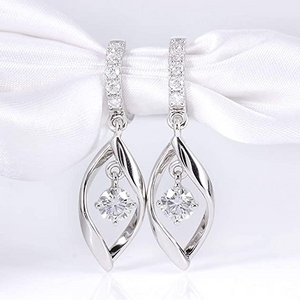 DovEggs 1ct round moissanite hoop earrings for women