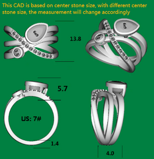 Doveggs split shank bezel engagement ring semi-mount only(Exclusively to DovEggs stones)