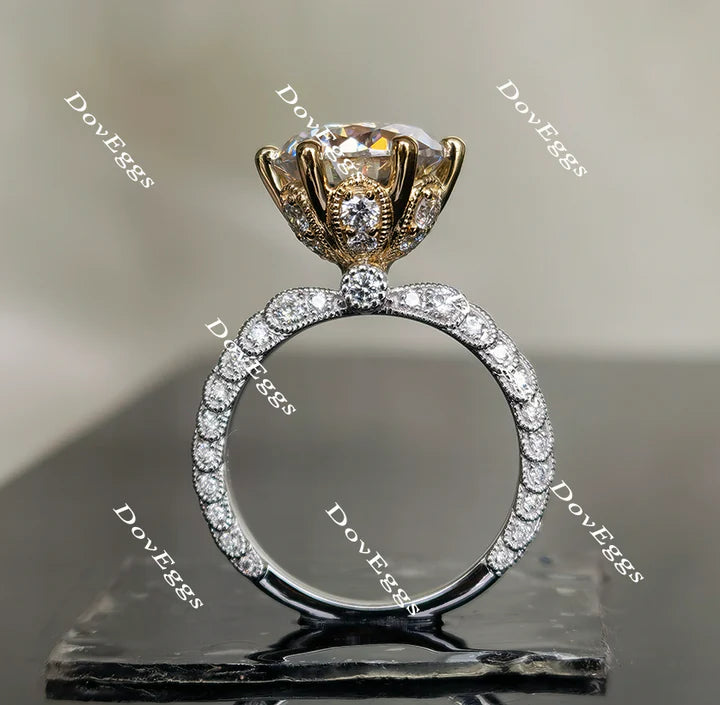 DovEggs flower shape engagement ring only semi-mount only(Exclusively to DovEggs Stones)