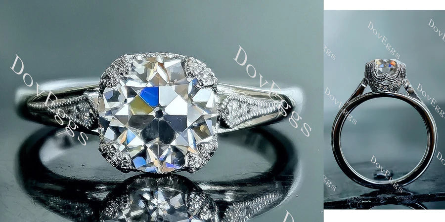 Doveggs art deco engagement ring semi-mount only(Exclusively to DovEggs Stones)