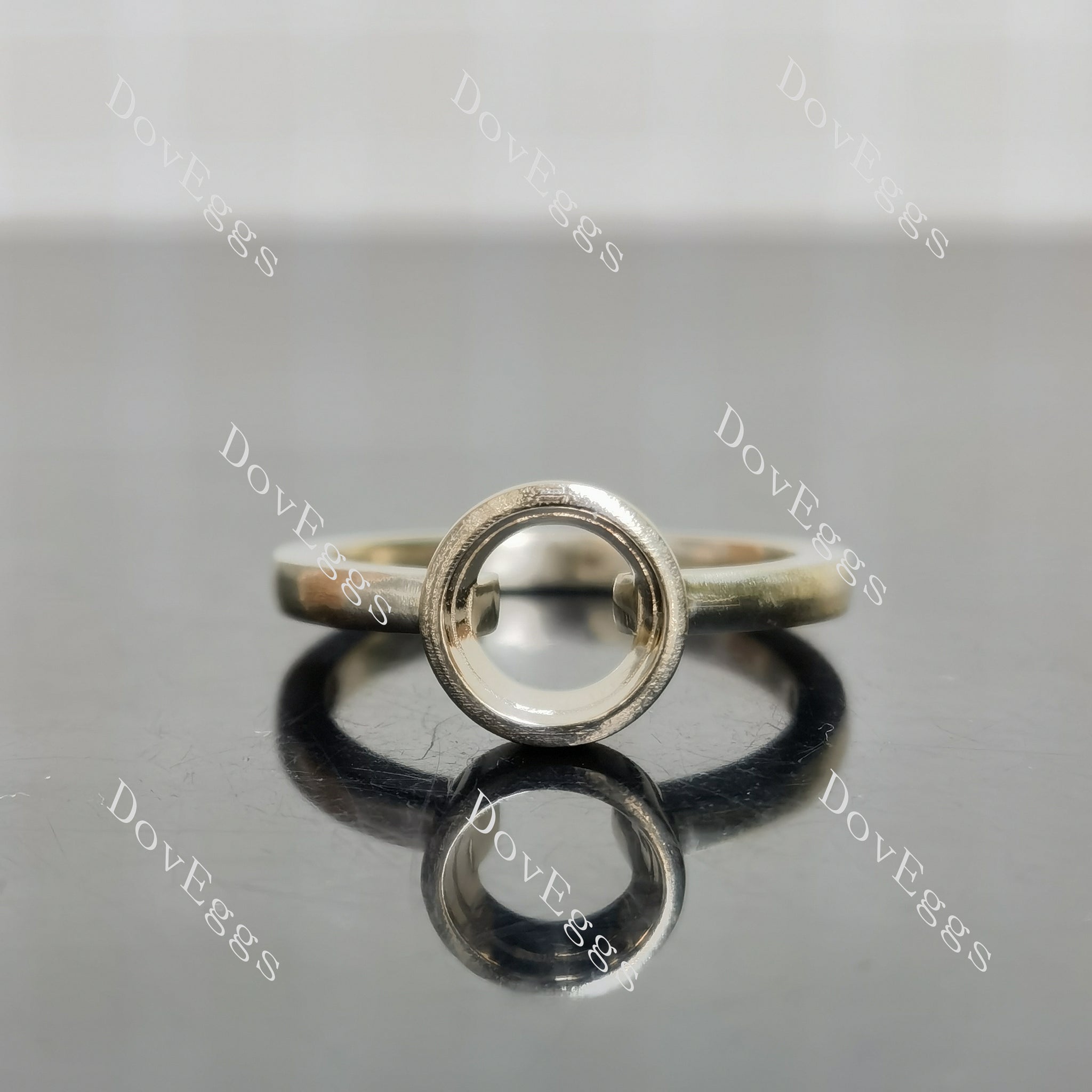 Doveggs bezel setting solitaire engagement ring semi-mount only(Exclusively to DovEggs Stones)