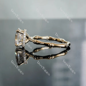 DovEggs bamboo art deco engagement ring only semi-mount only(Exclusively to DovEggs Stones)