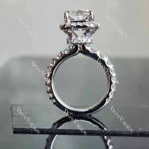 DovEggs pave half eternity halo engagement ring only semi-mount only(Exclusively to DovEggs Stones)