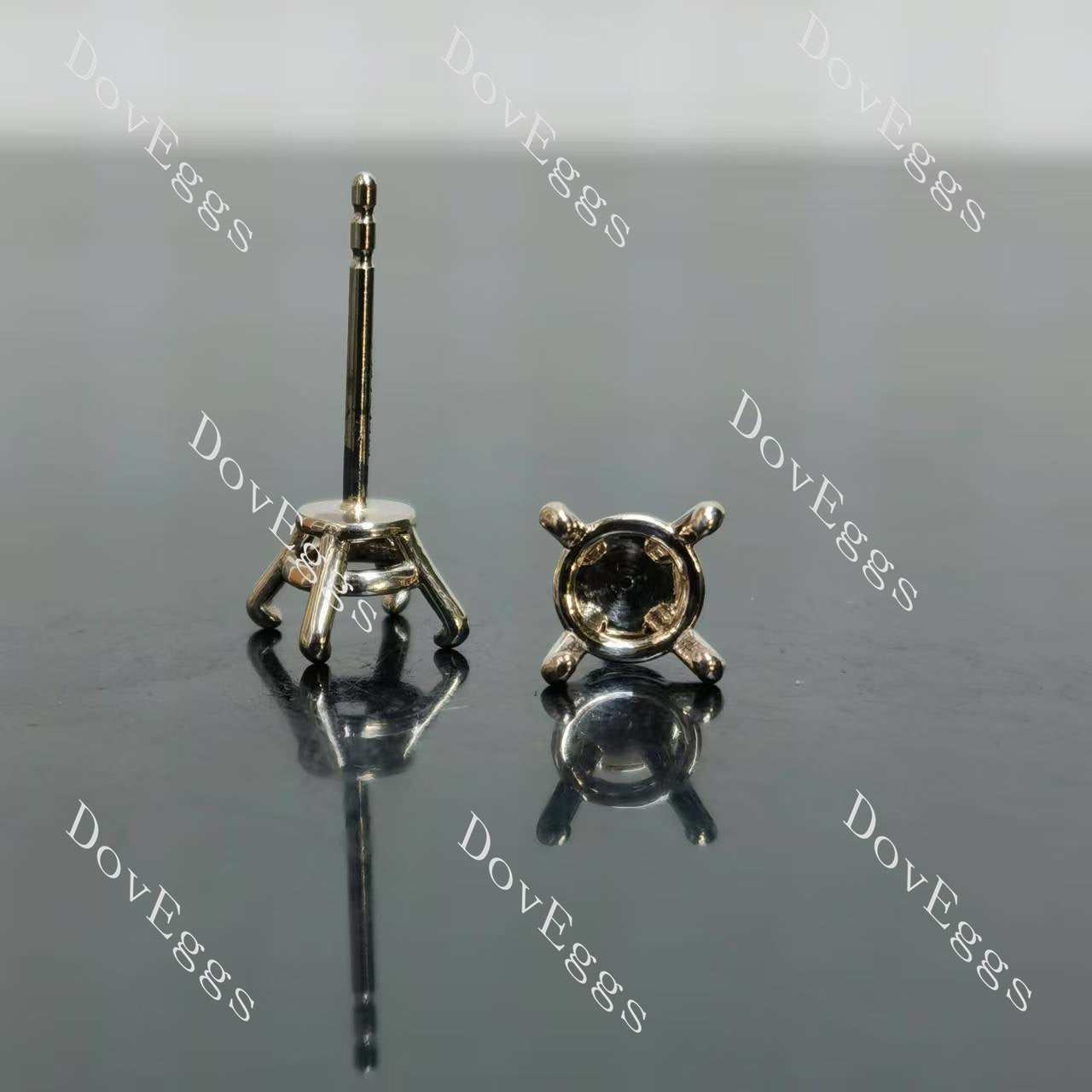 Doveggs solitaire stud earrings only semi-mount (Exclusively to DovEggs Stones)