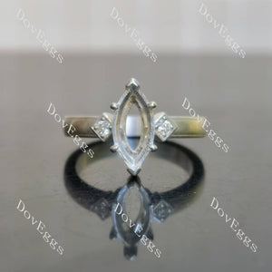 Doveggs three stones engagement ring semi-mount only(Exclusively to DovEggs Stones)