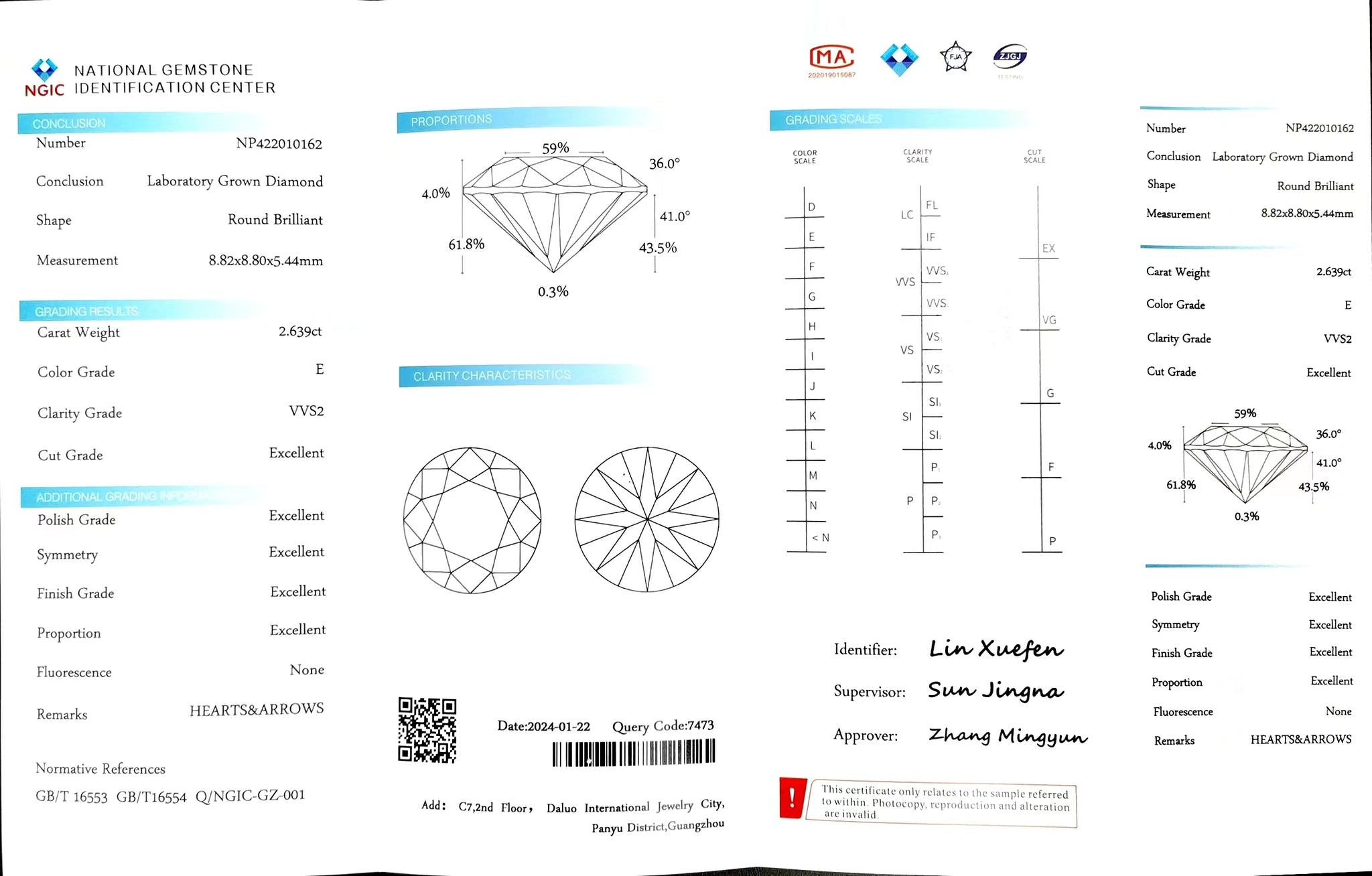 Doveggs 2.639ct round E color VVS2 Clarity Excellent cut lab diamond stone(certified)