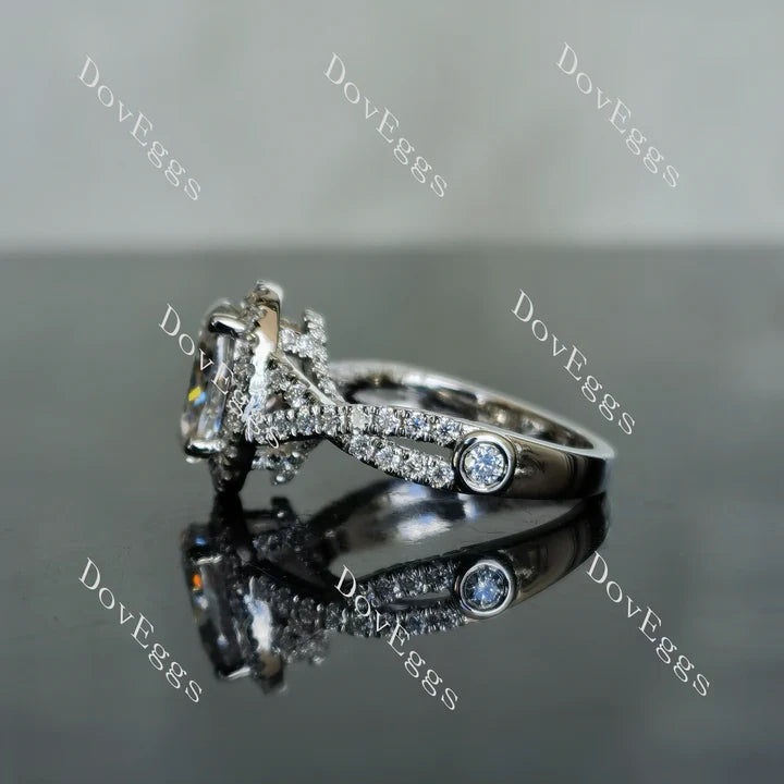 DovEggs halo engagement ring semi-mount only(Exclusively to DovEggs Stones)