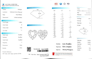 Doveggs 2.290ct heart D color VS1 Clarity Excellent cut lab diamond stone(certified)