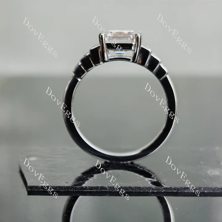 Doveggs art deco side stones engagement ring only semi-mount only(Exclusively to DovEggs Stones)