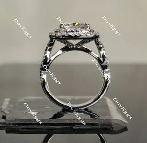 DovEggs curved band double halo engagement ring only semi-mount only(Exclusively to DovEggs Stones)