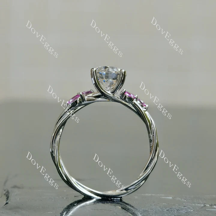 Doveggs pave side stones engagement ring semi-mount only(Exclusively to DovEggs Stones)