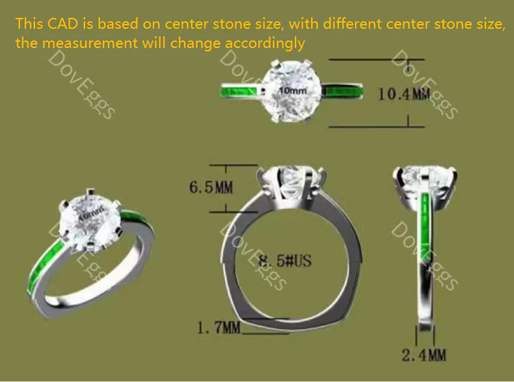 Doveggs channel set engagement ring semi-mount only(Exclusively to DovEggs Stones)