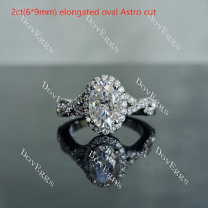 DovEggs halo engagement ring semi-mount only(Exclusively to DovEggs Stones)