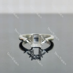 Doveggs three-stone engagement ring semi-mount only(Exclusively to DovEggs Stones)