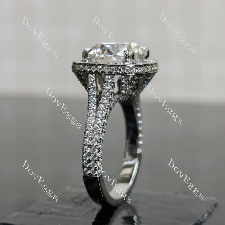 Doveggs halo split shanks engagement ring semi-mount only(Exclusively to DovEggs Stones)