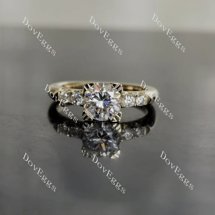 DovEggs pave engagement ring semi-mount only(Exclusively to DovEggs Stones)