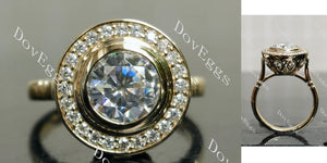 Doveggs halo vintage delicate engagement ring semi-mount only(Exclusively to DovEggs Stones)