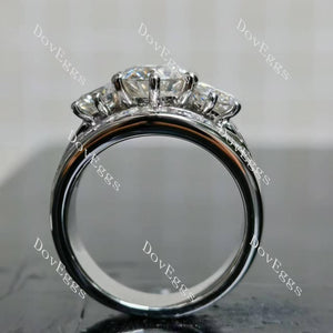 (size 9.5) Doveggs sterling silver 2.5ct round moissanite engagement ring