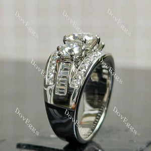 (size 9.5) Doveggs sterling silver 2.5ct round moissanite engagement ring