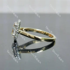 (size 7) Doveggs 10k white gold & 10k yellow gold 2.5ct oval moissanite ring