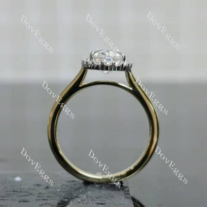 (size 7) Doveggs 10k white gold & 10k yellow gold 2.5ct oval moissanite ring