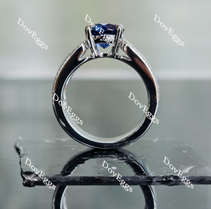 DovEggs half eternity pave round intense royal blue sapphire colored gem ring