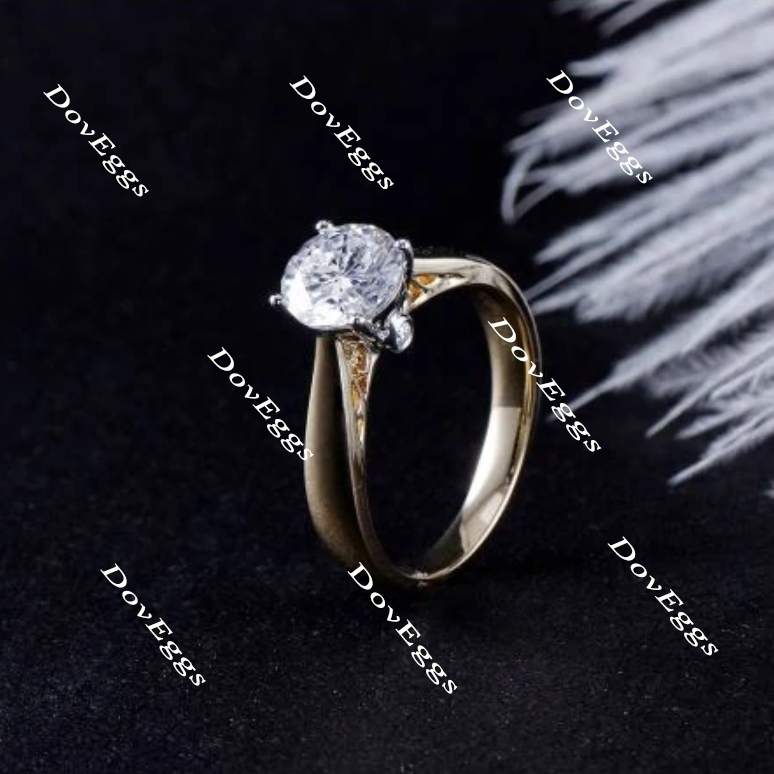 Doveggs art deco solitaire engagement ring semi-mount only(Exclusively to DovEggs stones)