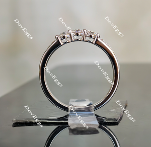 Doveggs round three stone moissanite ring/moissanite wedding band-2mm band width