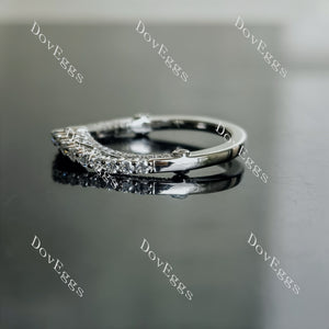 Doveggs round pave moissanite/lab grown diamond wedding band-1.5mm band width