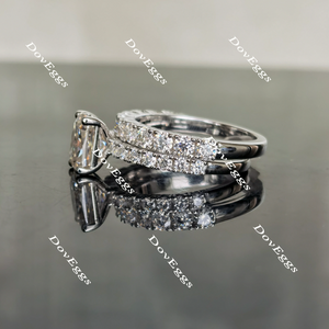 The Kaylee radiant half eternity pave moissanite ring(engagement ring only)