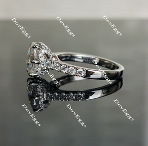 Doveggs half eternity paved moissanite engagement ring