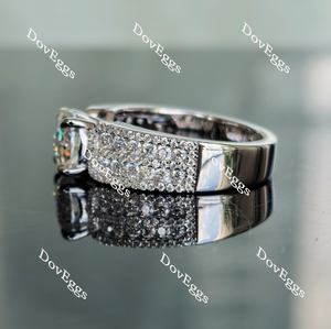 DovEggs half eternity pave moissanite engagement ring