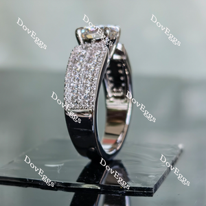 DovEggs half eternity pave moissanite engagement ring