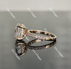 Doveggs half eternity pave moissanite engagement ring