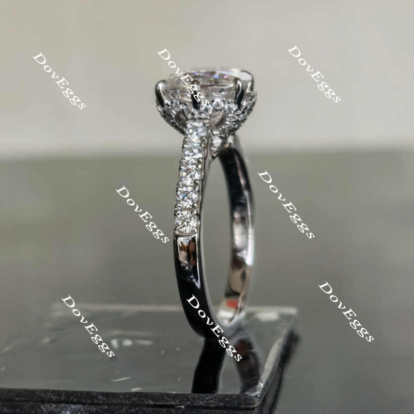 Doveggs half eternity paved moissanite engagement ring