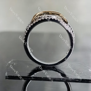 Doveggs knot half eternity pave moissanite/lab grown diamond wedding band-3.7mm band width