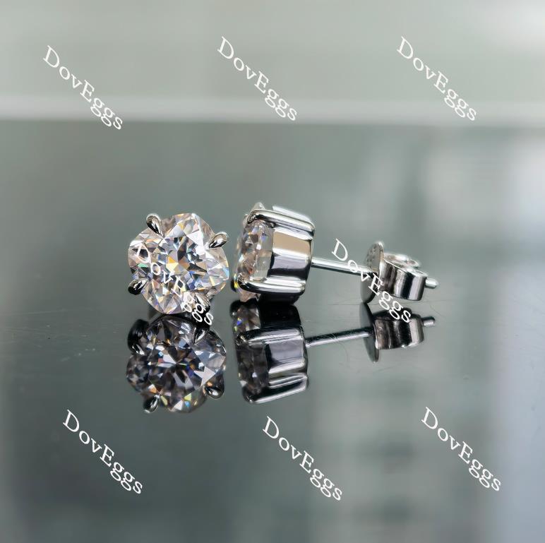 Doveggs solitaire cushion solitaire moissanite stud earrings for women