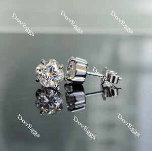 Doveggs solitaire cushion solitaire moissanite stud earrings for women