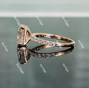 The Kaylee radiant half eternity pave moissanite ring(engagement ring only)